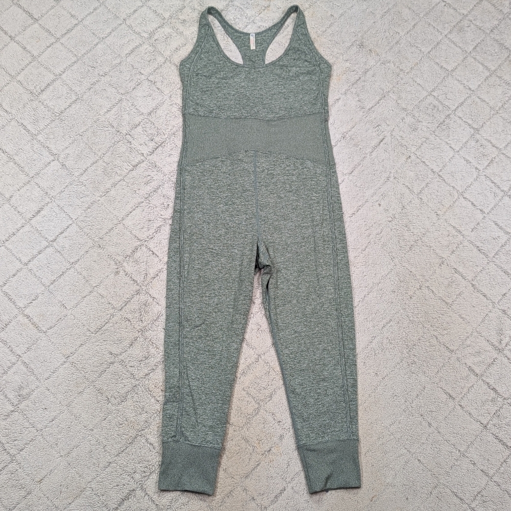 Free People Jumpsuit Womens L Green First Place One Piece FP Movement Active